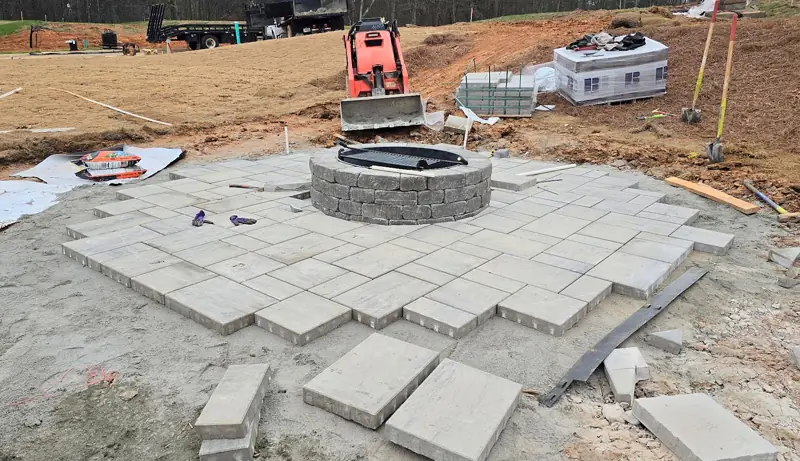 Fire pit & pavers going in
